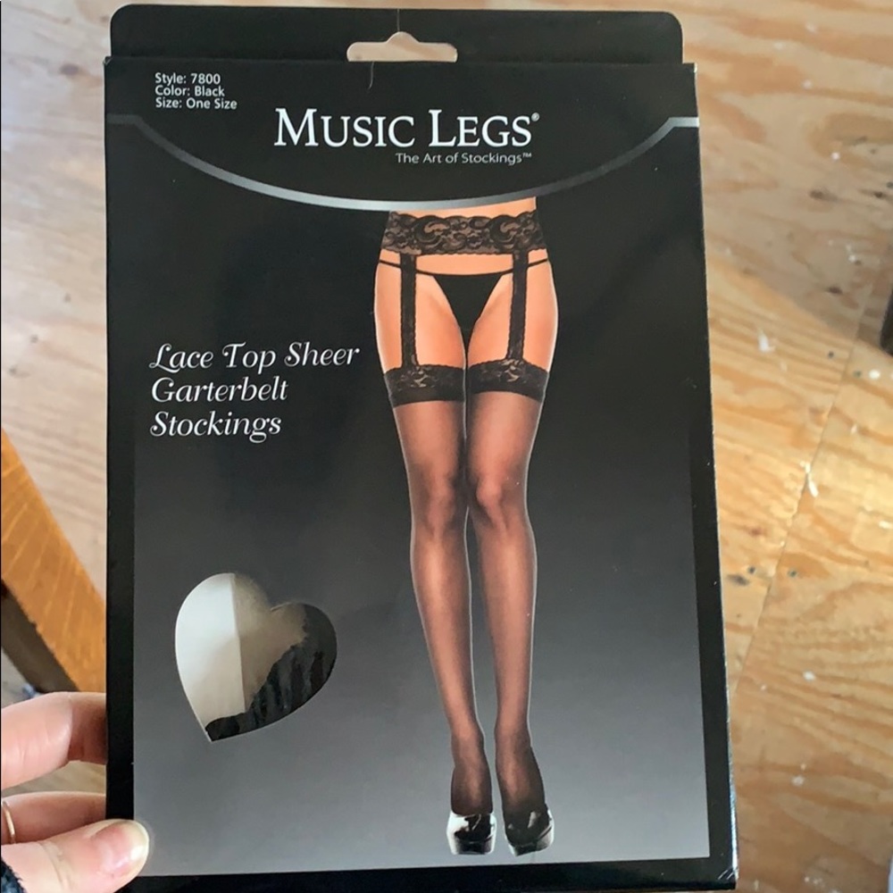 Fashion nova Black garter belt stockings!